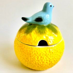 RARE adorable Anthropologie Bluebird on Lemon 🍋/or Grapefruit Sugar Bowl